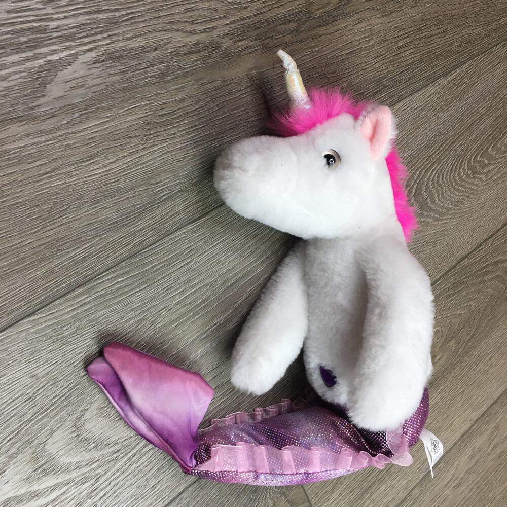 The Petting Zoo Unicorn Mermaid Plush Stuffed Animal Iridescent Tail Toy 16"